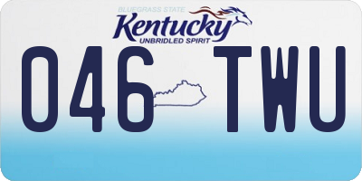 KY license plate 046TWU