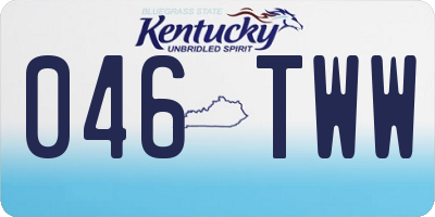 KY license plate 046TWW