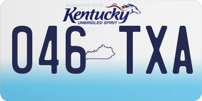 KY license plate 046TXA