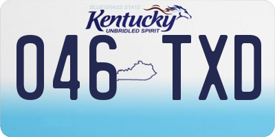 KY license plate 046TXD