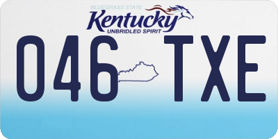 KY license plate 046TXE