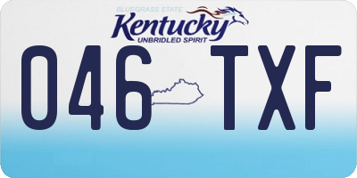 KY license plate 046TXF
