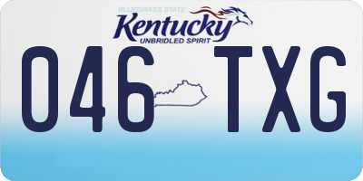 KY license plate 046TXG