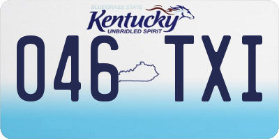 KY license plate 046TXI