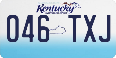 KY license plate 046TXJ