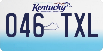 KY license plate 046TXL