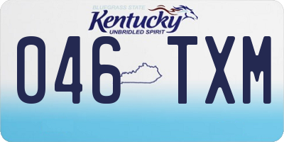 KY license plate 046TXM