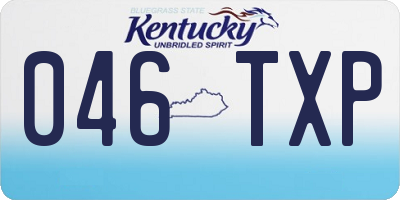 KY license plate 046TXP