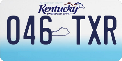 KY license plate 046TXR