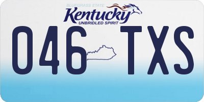 KY license plate 046TXS