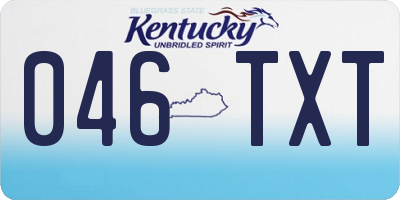 KY license plate 046TXT