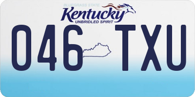 KY license plate 046TXU