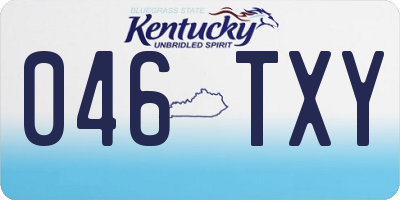 KY license plate 046TXY