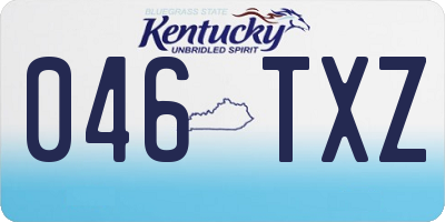 KY license plate 046TXZ