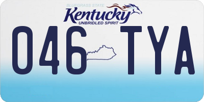 KY license plate 046TYA