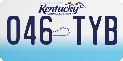 KY license plate 046TYB