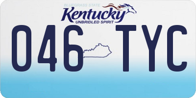 KY license plate 046TYC