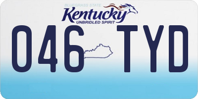 KY license plate 046TYD