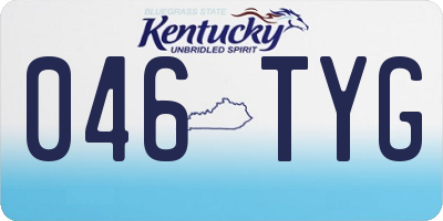 KY license plate 046TYG