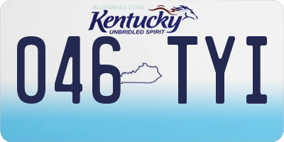 KY license plate 046TYI