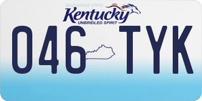 KY license plate 046TYK