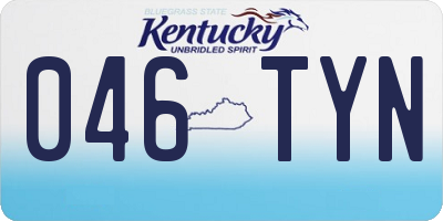 KY license plate 046TYN