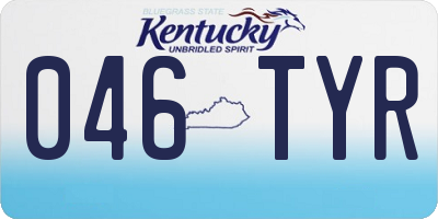 KY license plate 046TYR