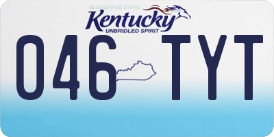 KY license plate 046TYT