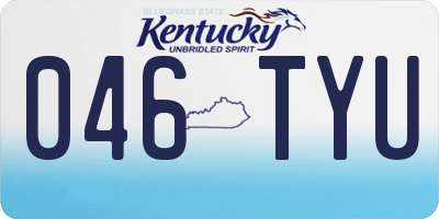 KY license plate 046TYU