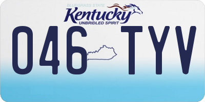 KY license plate 046TYV