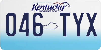 KY license plate 046TYX