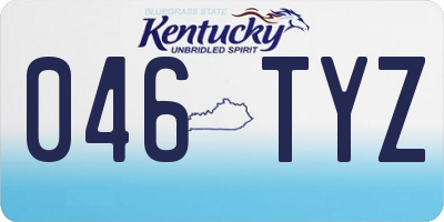 KY license plate 046TYZ