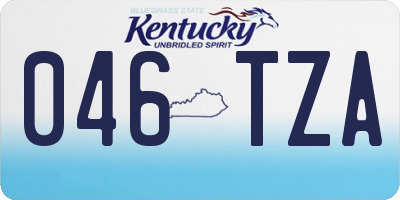 KY license plate 046TZA