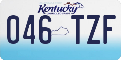 KY license plate 046TZF