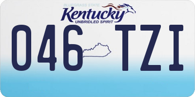 KY license plate 046TZI