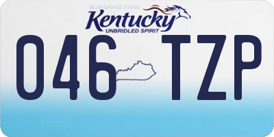 KY license plate 046TZP