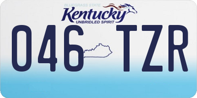 KY license plate 046TZR