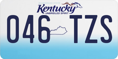KY license plate 046TZS