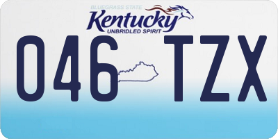 KY license plate 046TZX