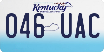 KY license plate 046UAC