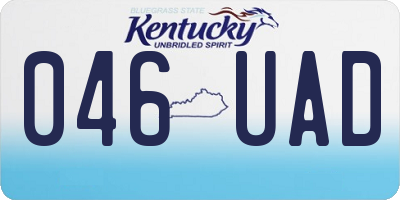KY license plate 046UAD