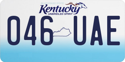 KY license plate 046UAE