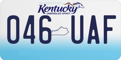 KY license plate 046UAF