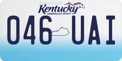 KY license plate 046UAI