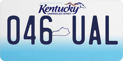 KY license plate 046UAL