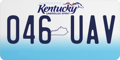 KY license plate 046UAV