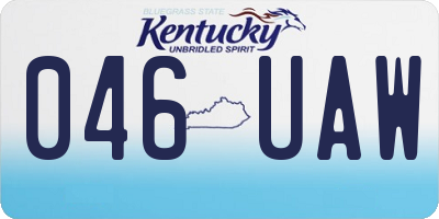 KY license plate 046UAW
