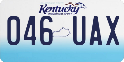 KY license plate 046UAX