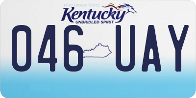 KY license plate 046UAY