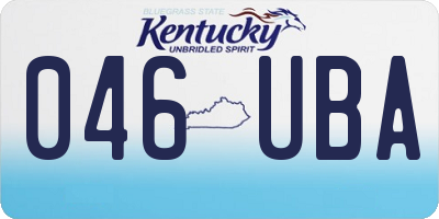 KY license plate 046UBA